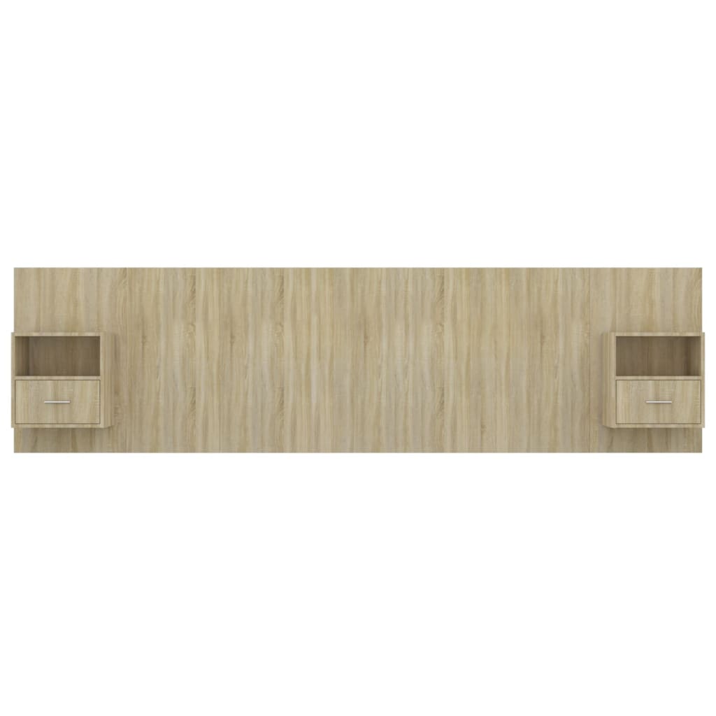 Bed Headboard with Cabinets Sonoma Oak Engineered Wood